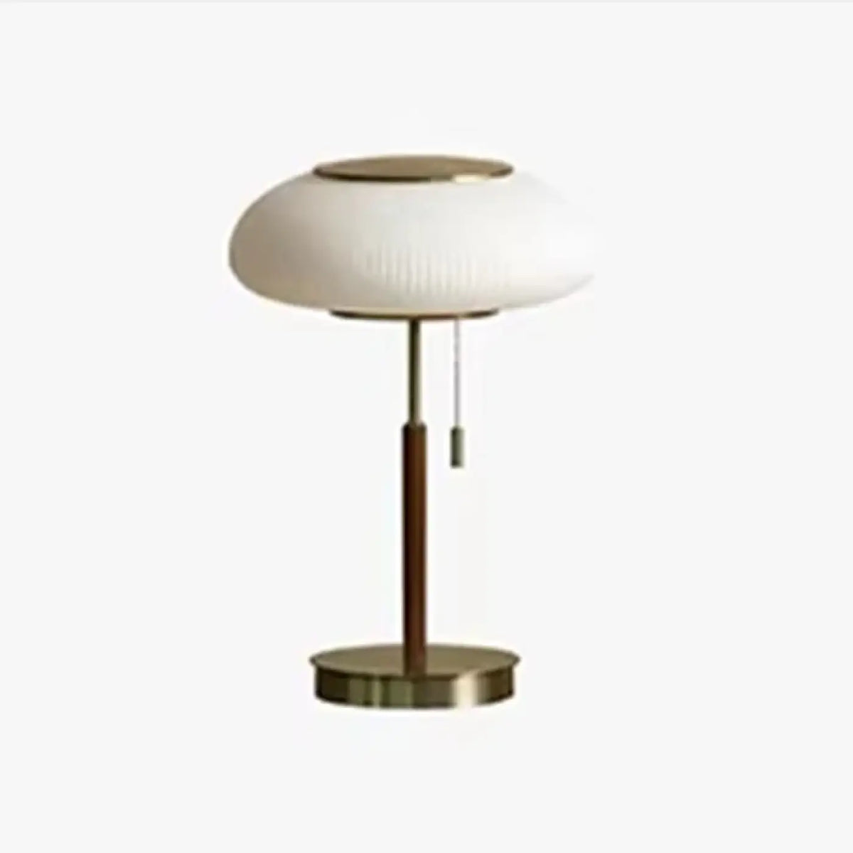 Lampe de table nordique, verre plissé et base en métal doré