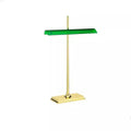 Lampe à poser abat-jour façon vitrail, base chromée, vert ou noir, vert