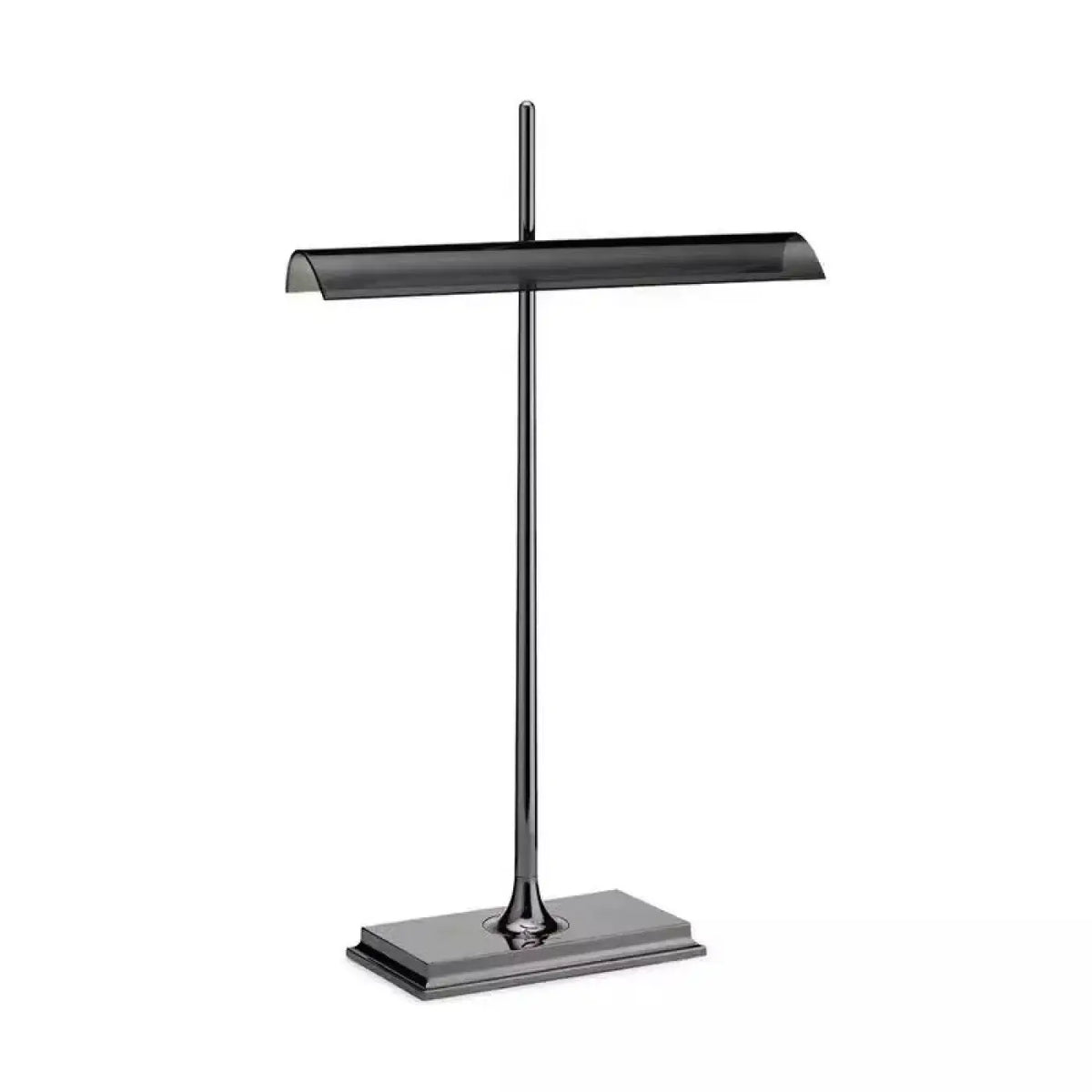 Lampe à poser abat-jour façon vitrail, base chromée, vert ou noir, noir