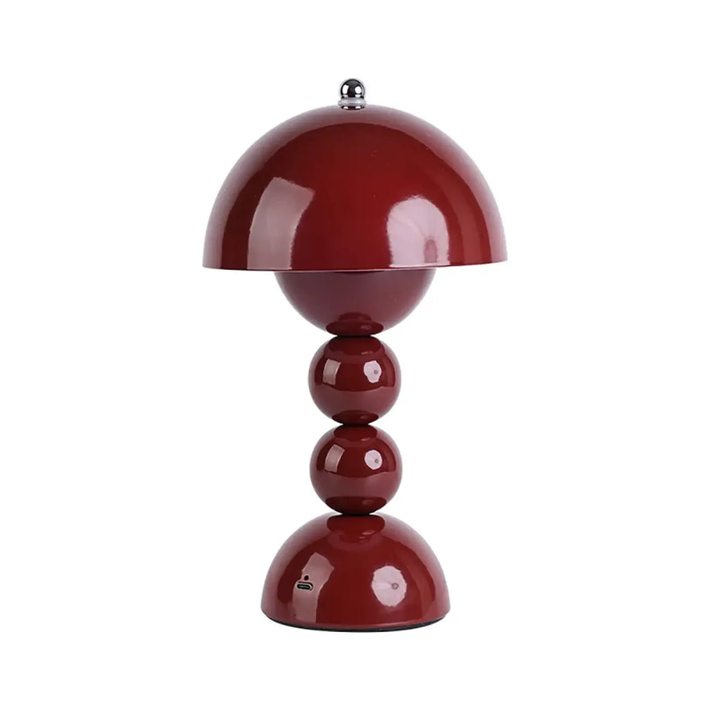 Lampe champignon rouge laqué, design rétro