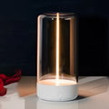 Lampe de table en verre à filament doré ajustable, blanc