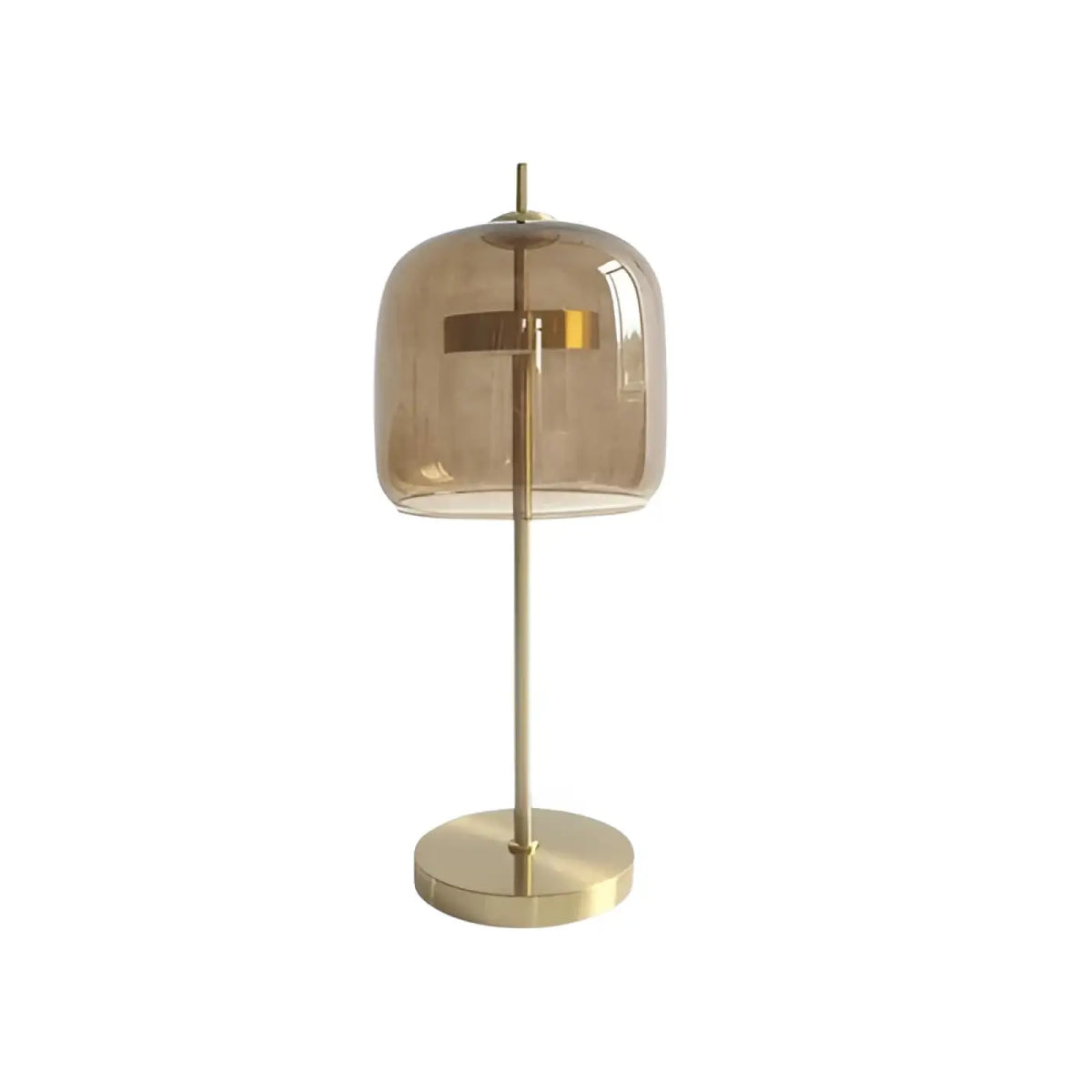 Lampe à poser globe de verre et métal doré, tailles S ou M, marron