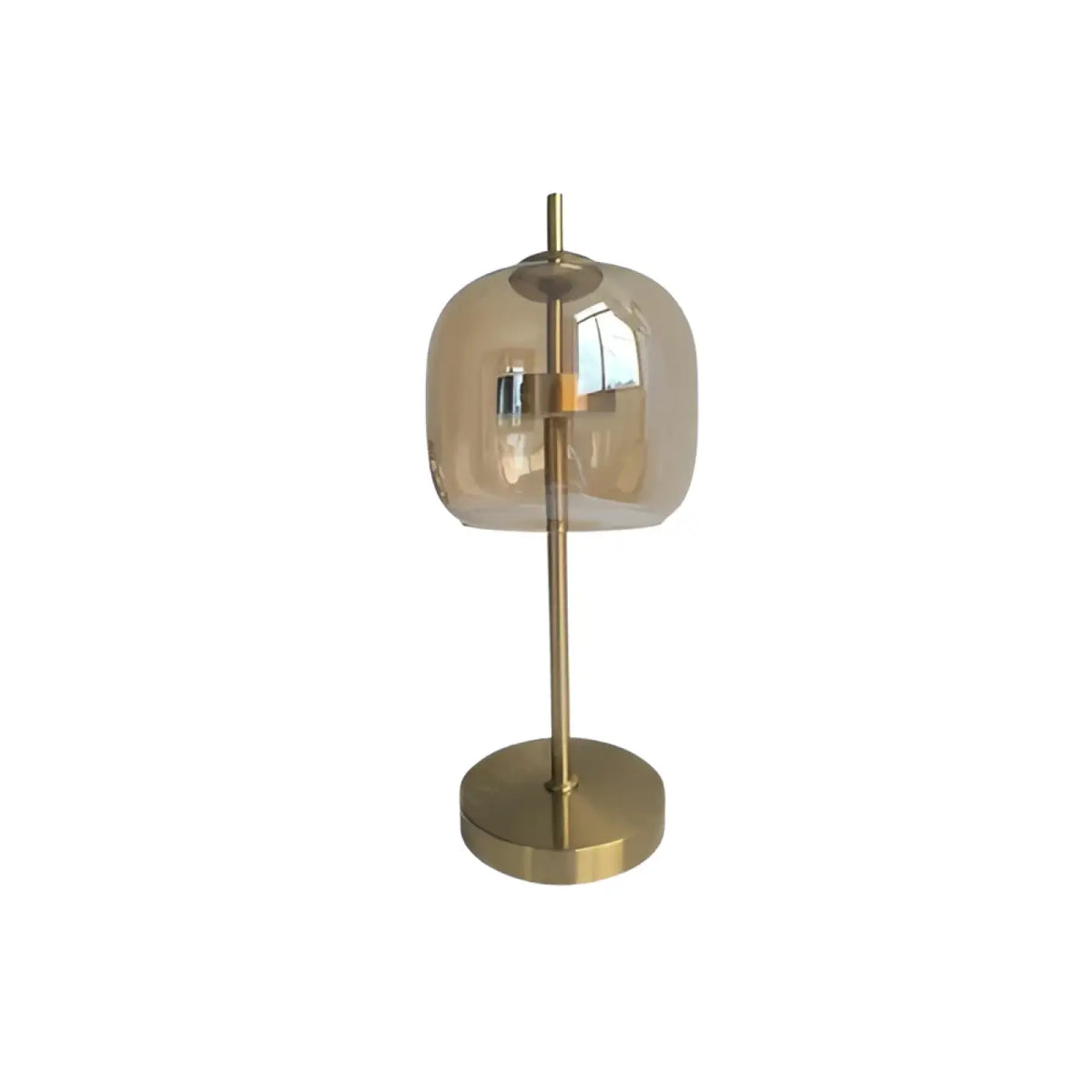 Lampe à poser globe de verre et métal doré, tailles S ou M, marron