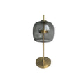 Lampe à poser globe de verre et métal doré, tailles S ou M, gris