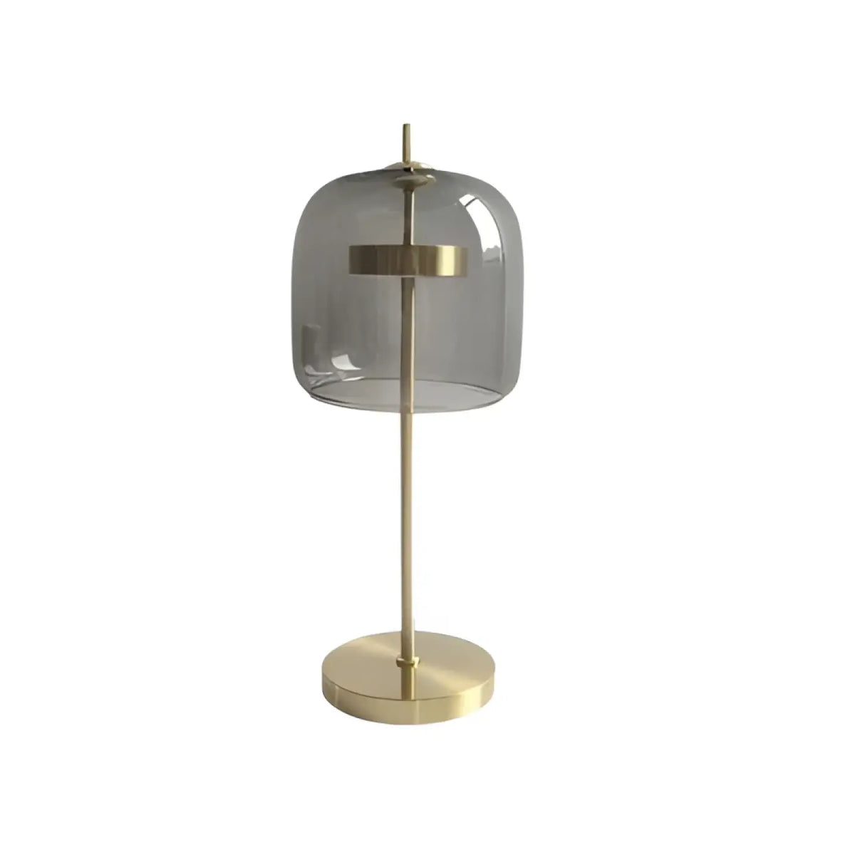 Lampe à poser globe de verre et métal doré, tailles S ou M, gris