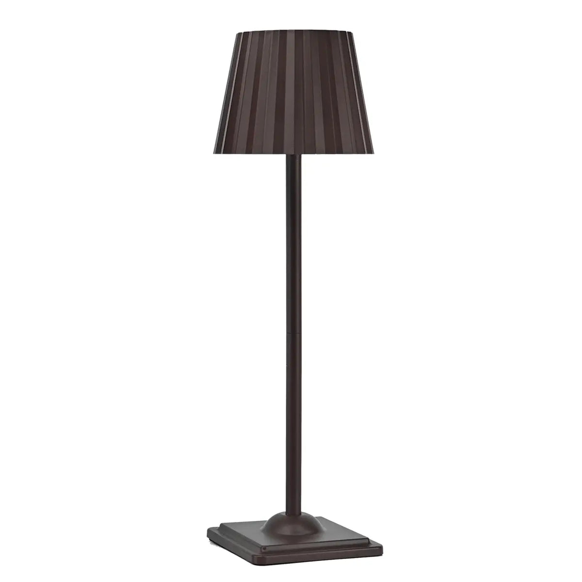 Lampe de table à abat-jour en tissu plissé, huit coloris, marron