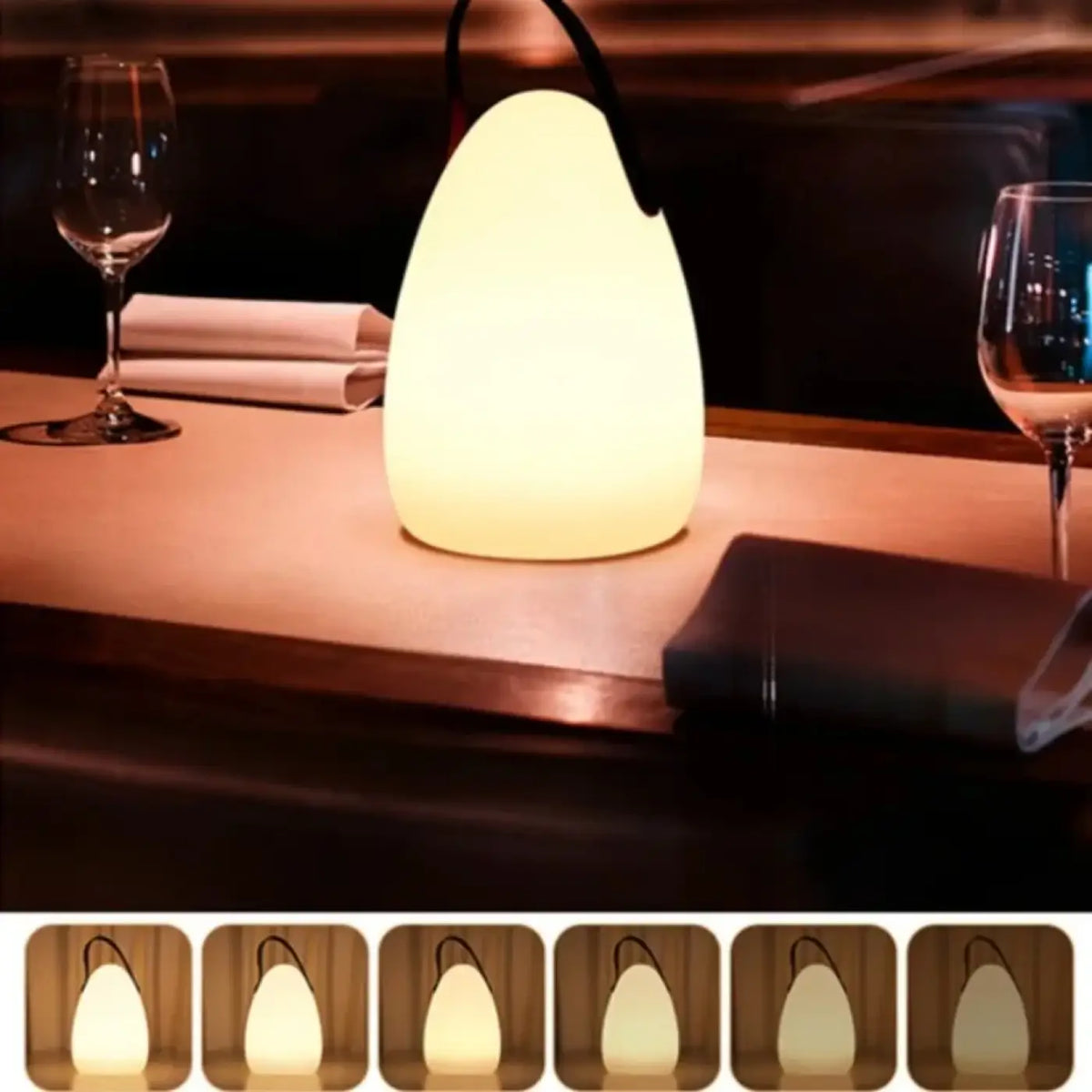Lampe nomade sans fil à poignée, cylindrique, ovale ou ronde
