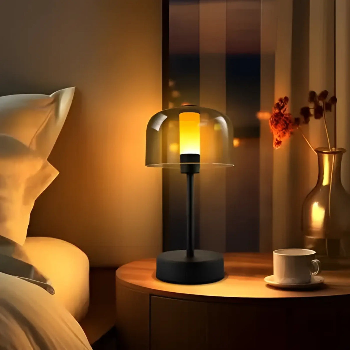 Lampe sans fil à dôme transparent, éclairage réglable, deux modèles