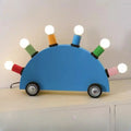 Lampe à poser en forme de voiture, ampoules colorées, bleu