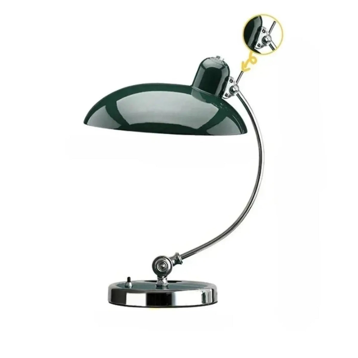 Lampe de table chromée à abat-jour orientable, quatre coloris, vert