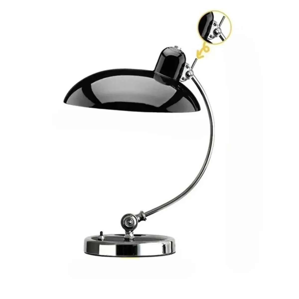 Lampe de table chromée à abat-jour orientable, quatre coloris, noir
