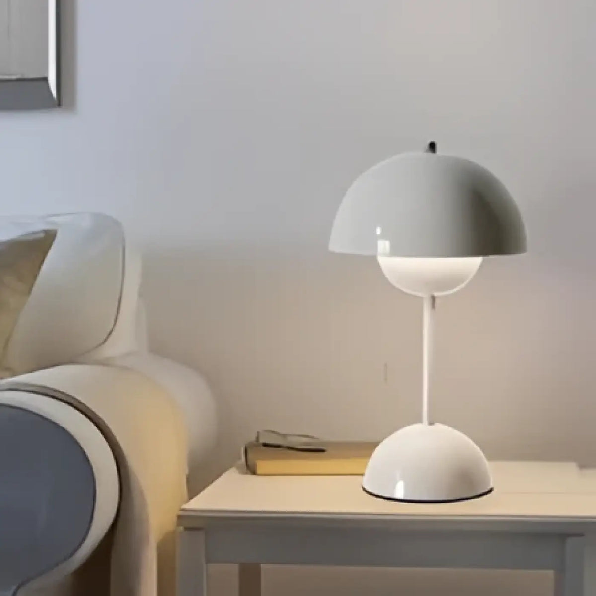 Lampe champignon minimaliste, cinq coloris, blanc