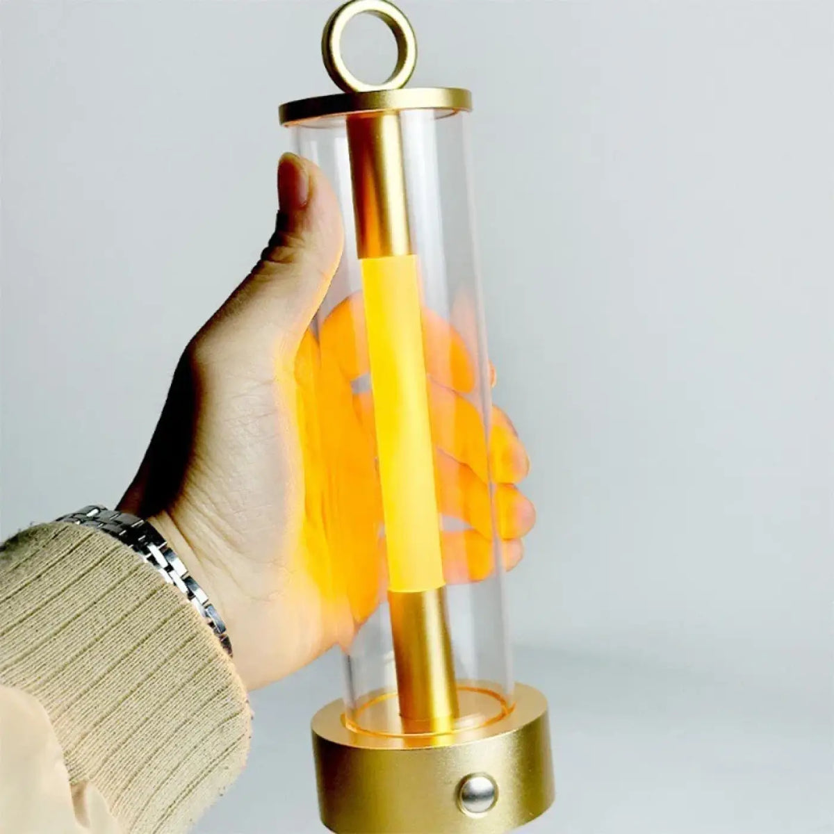 Lampe de table moderne à tube lumineux, dorée ou noire