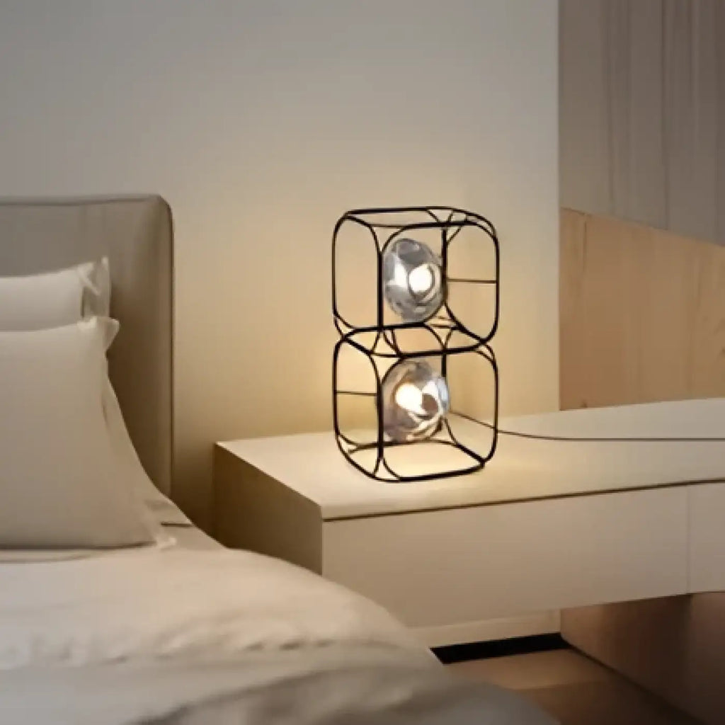 Lampe à poser sculpturale à sphères lumineuses, tailles S et M