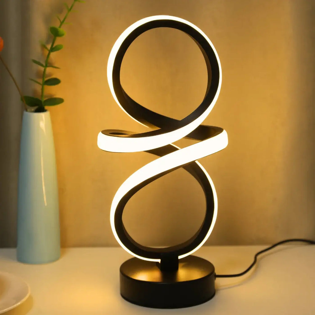 Lampe de table en spirale, base en métal