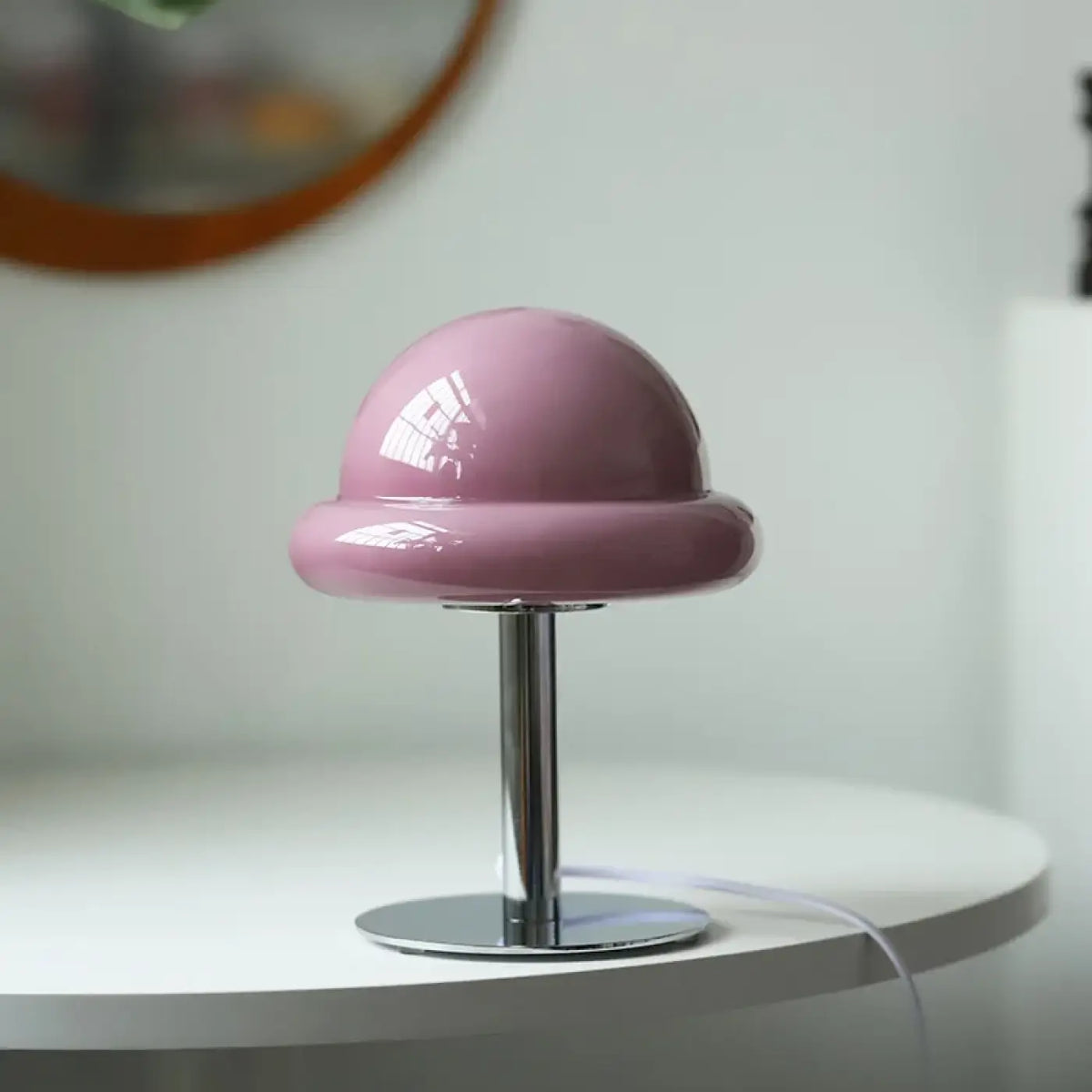 Lampe champignon en verre laqué, sept coloris, violet