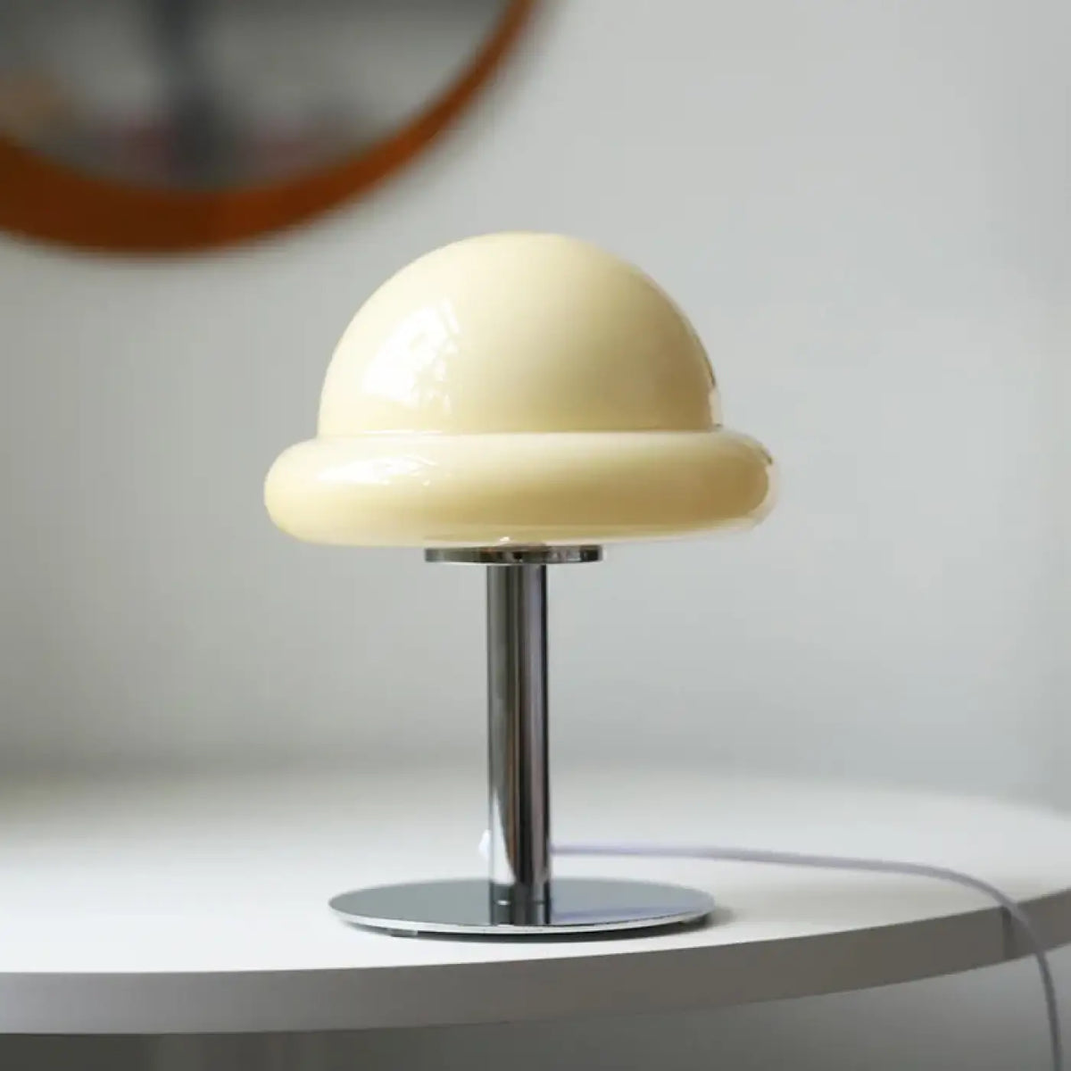Lampe champignon en verre laqué, sept coloris, jaune