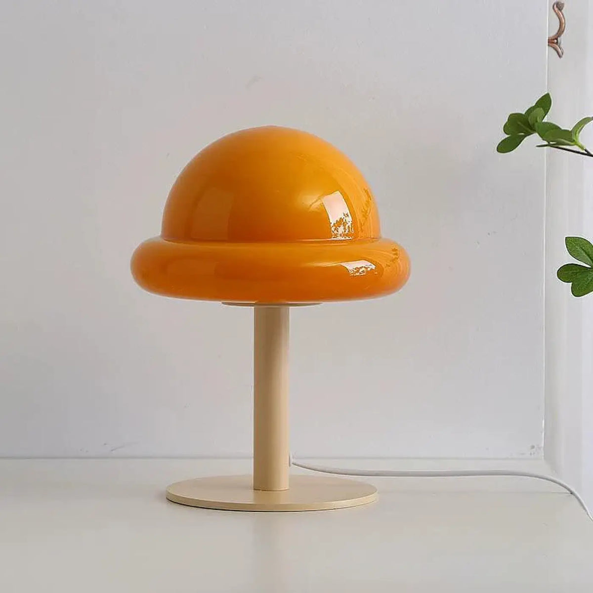 Lampe champignon en verre laqué, sept coloris, orange