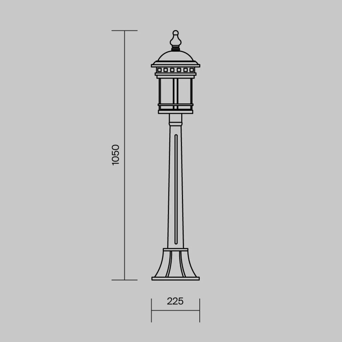 Lanterne extérieure sur pied en acier bronze, 105 cm, IP44