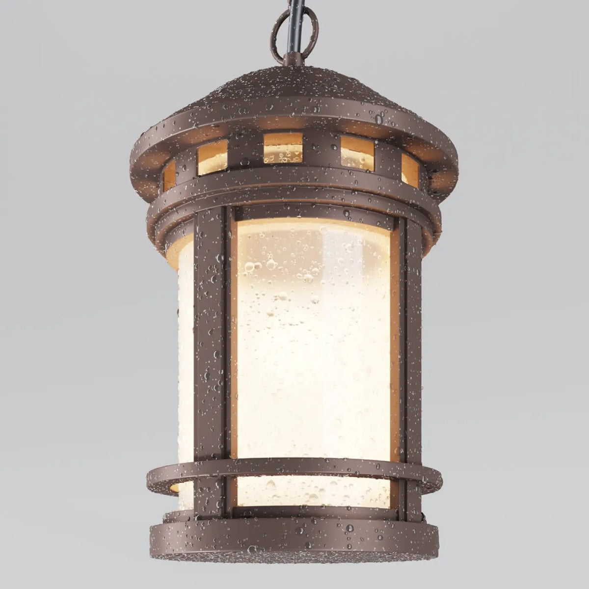 Lanterne suspendue d'extérieur en acier bronze, IP44, 27,5 cm