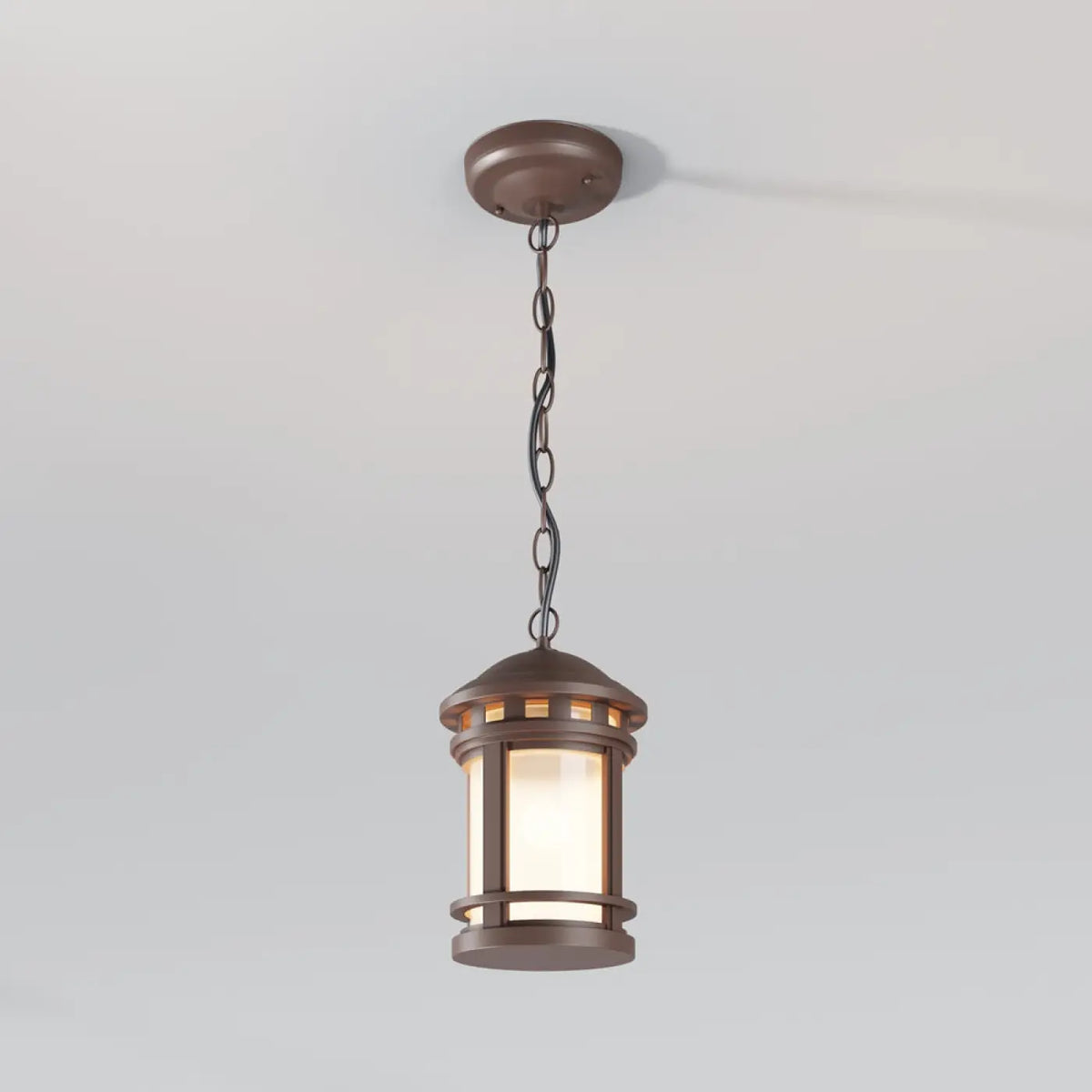 Lanterne suspendue d'extérieur en acier bronze, IP44, 27,5 cm