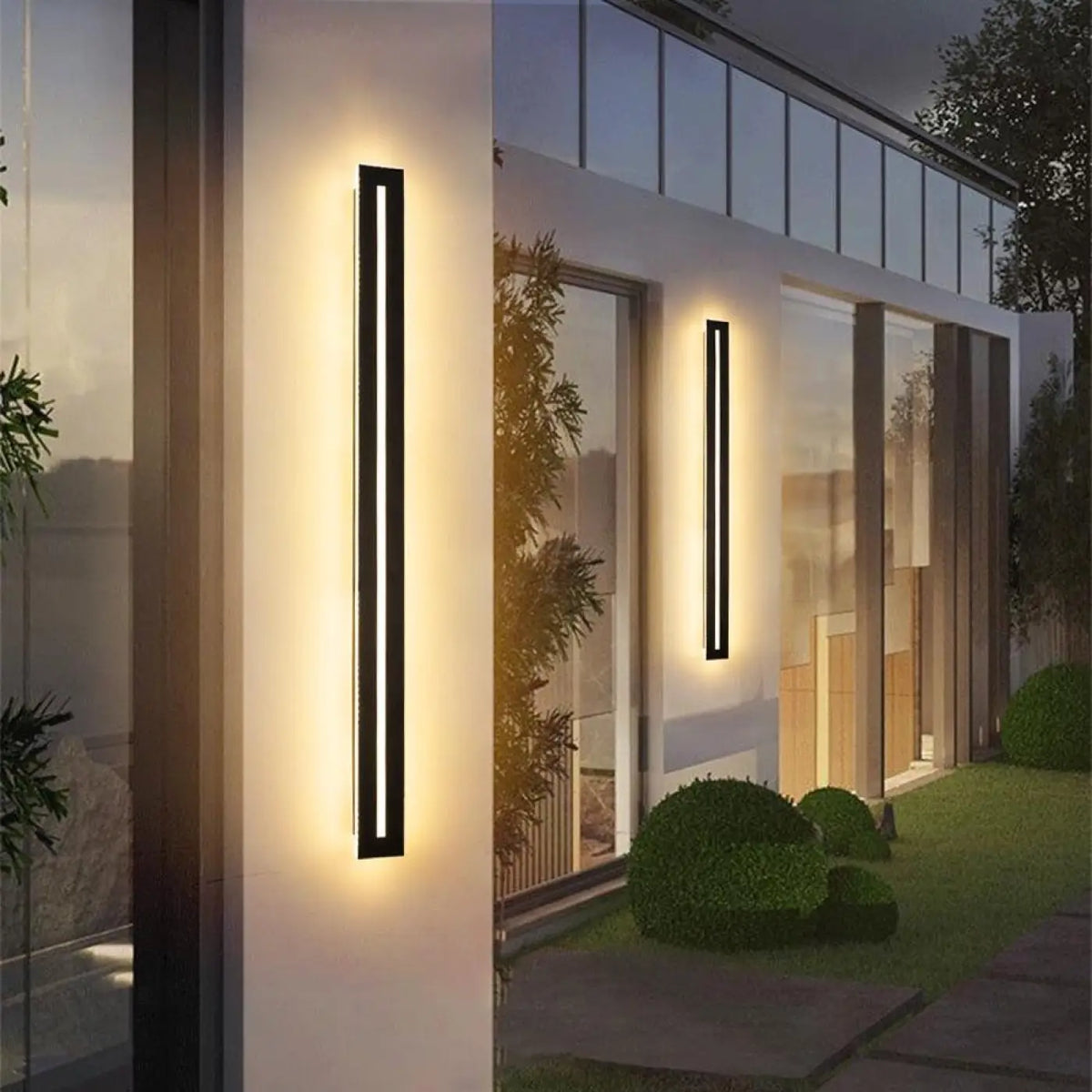 Luminaire extérieur LED en aluminium noir, cinq tailles
