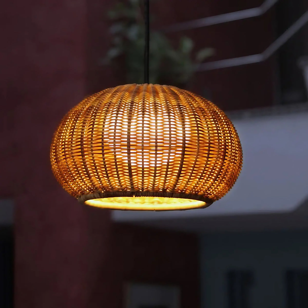 Luminaire extérieur en rotin tissé, quatre tailles S à XL