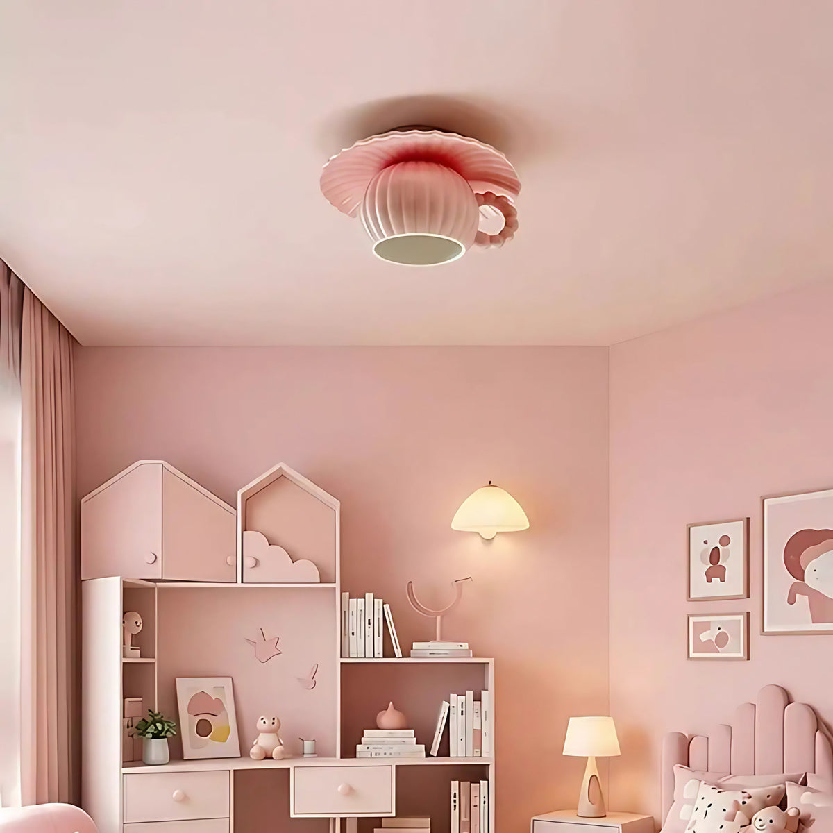 Plafonnier chambre d'enfant pastel, rose ou violet, rose