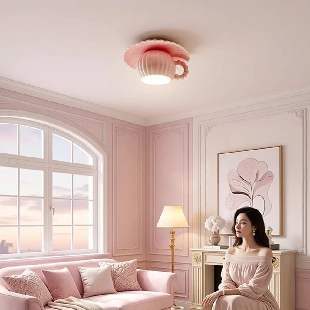 Plafonnier chambre d'enfant pastel, rose ou violet
