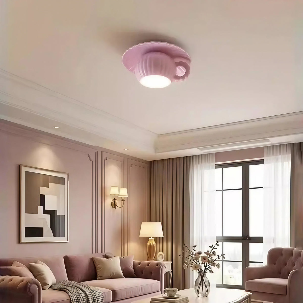 Plafonnier chambre d'enfant pastel, rose ou violet, violet
