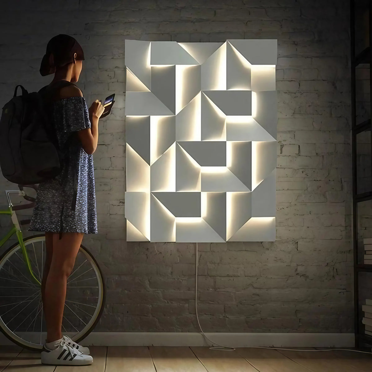 Luminaire extérieur blanc à fixer au mur, taille S ou M