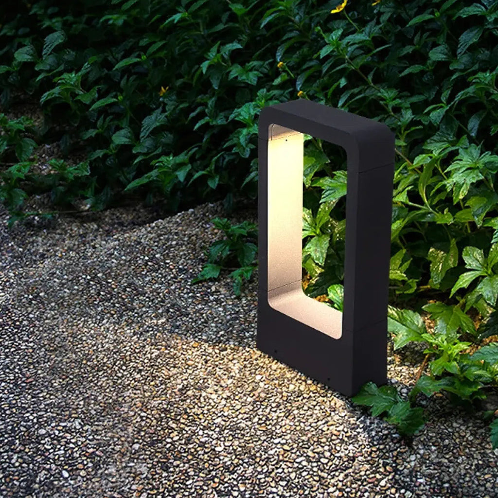 Luminaire extérieur noir à éclairage vertical, LED intégrée