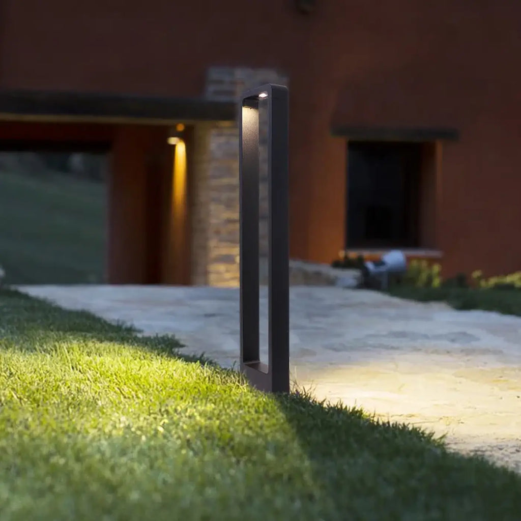 Luminaire extérieur noir à éclairage vertical, LED intégrée