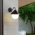 Luminaire extérieur moderne, structure noire et verre blanc