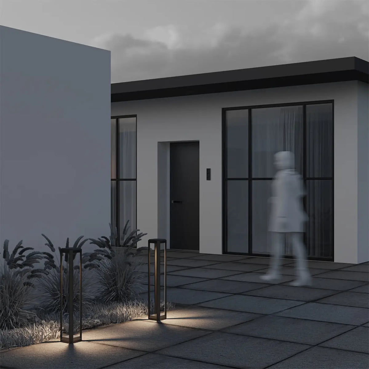 Borne extérieure LED colonne en aluminium gris, 80 cm, IP65