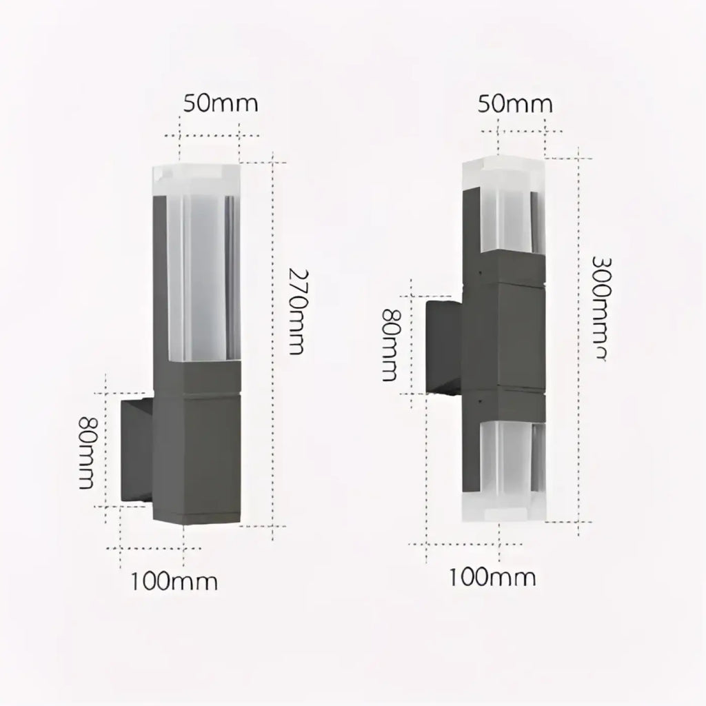 Luminaire extérieur mural, version simple ou double