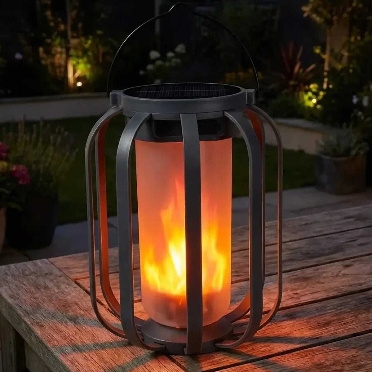 Lanterne solaire à effet flamme, à suspendre ou à poser