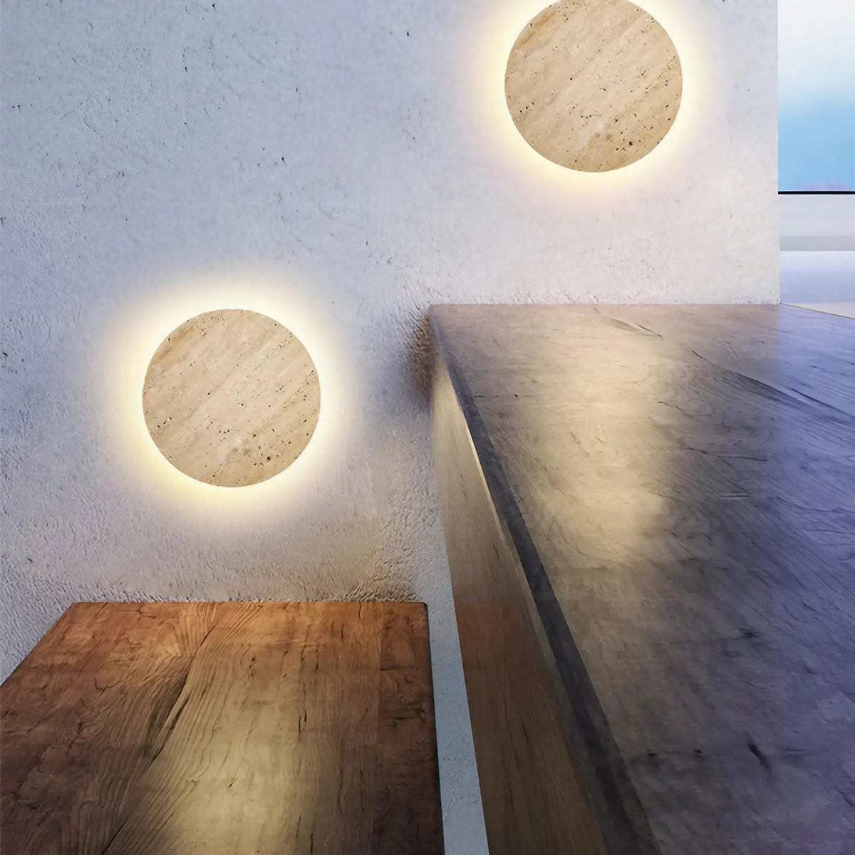Luminaire extérieur moderne en pierre naturelle, tailles S, M ou L