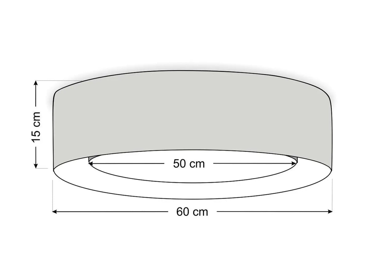 Plafonnier rond tissu beige crème et rotin, 50 ou 60 cm