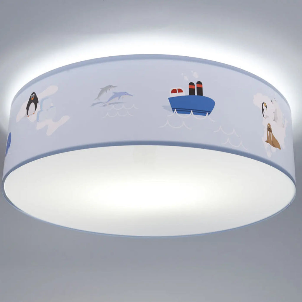 Plafonnier enfant banquise bleu clair et blanc, 40 à 60 cm