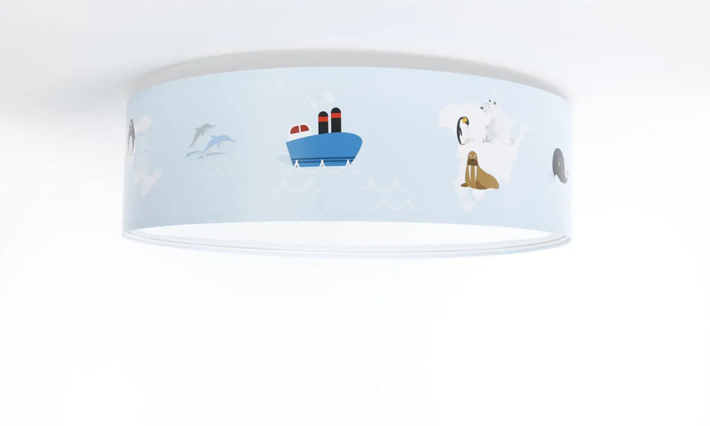 Plafonnier enfant banquise bleu clair et blanc, 40 à 60 cm