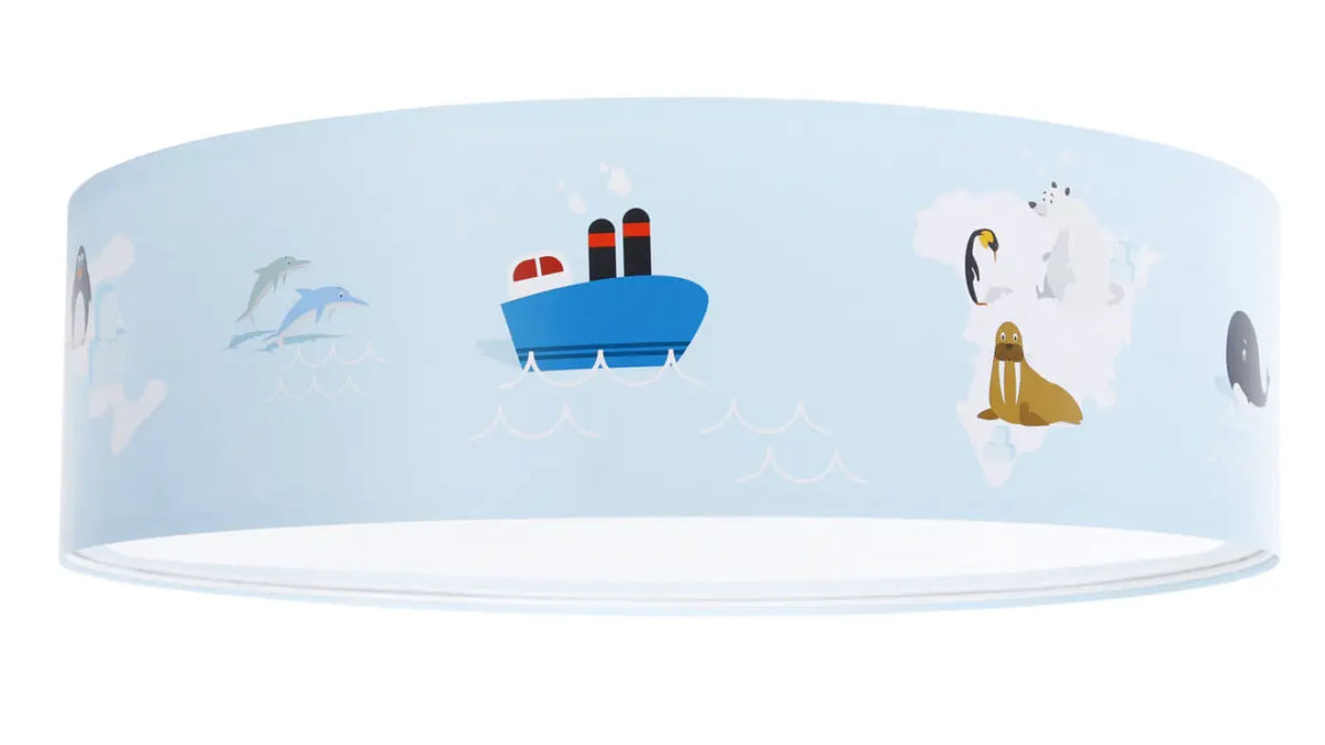 Plafonnier enfant banquise bleu clair et blanc, 40 à 60 cm