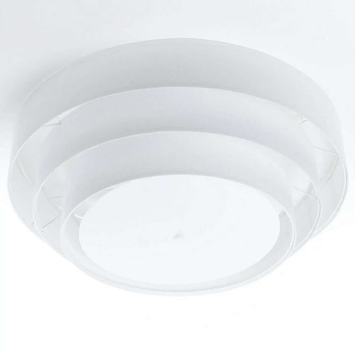 Plafonnier en velours blanc à trois cercles en gradins, 60 cm