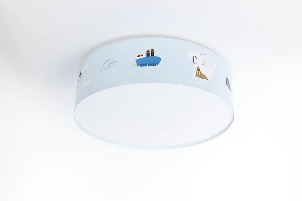 Plafonnier enfant banquise bleu clair et blanc, 40 à 60 cm