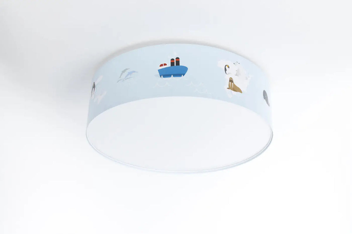 Plafonnier enfant banquise bleu clair et blanc, 40 à 60 cm