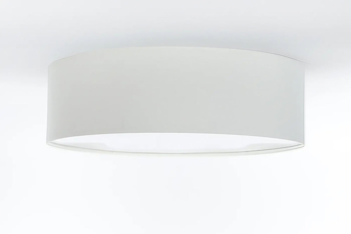 Plafonnier cylindre en tissu blanc perle, de 40 à 70 cm