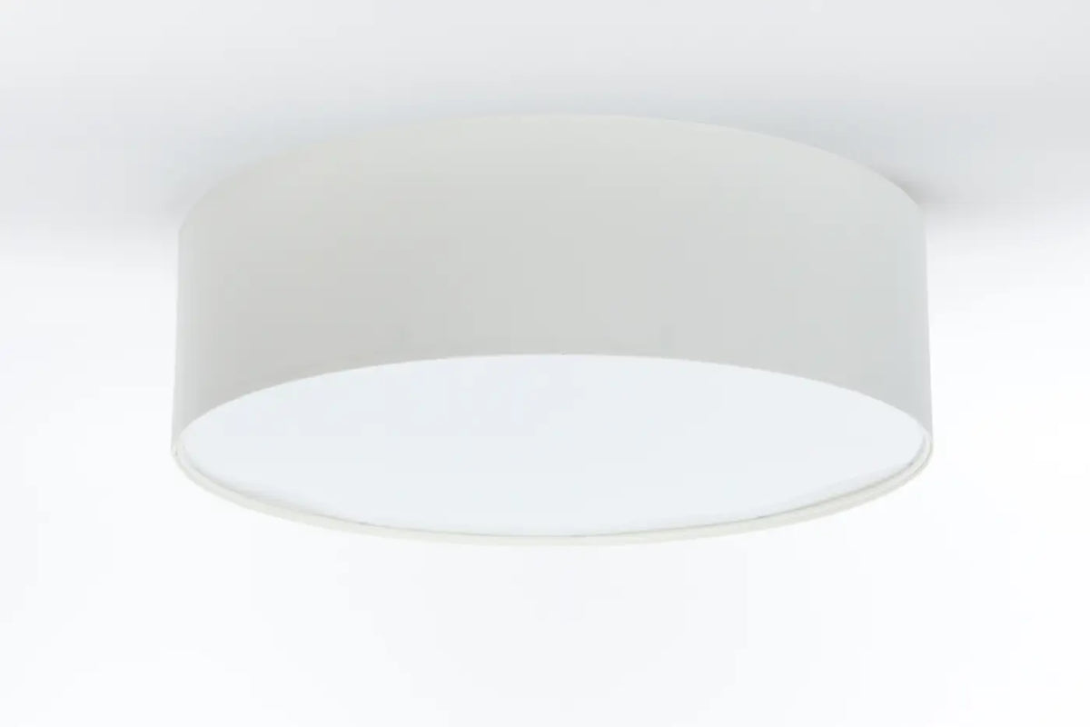 Plafonnier cylindre en tissu blanc perle, de 40 à 70 cm