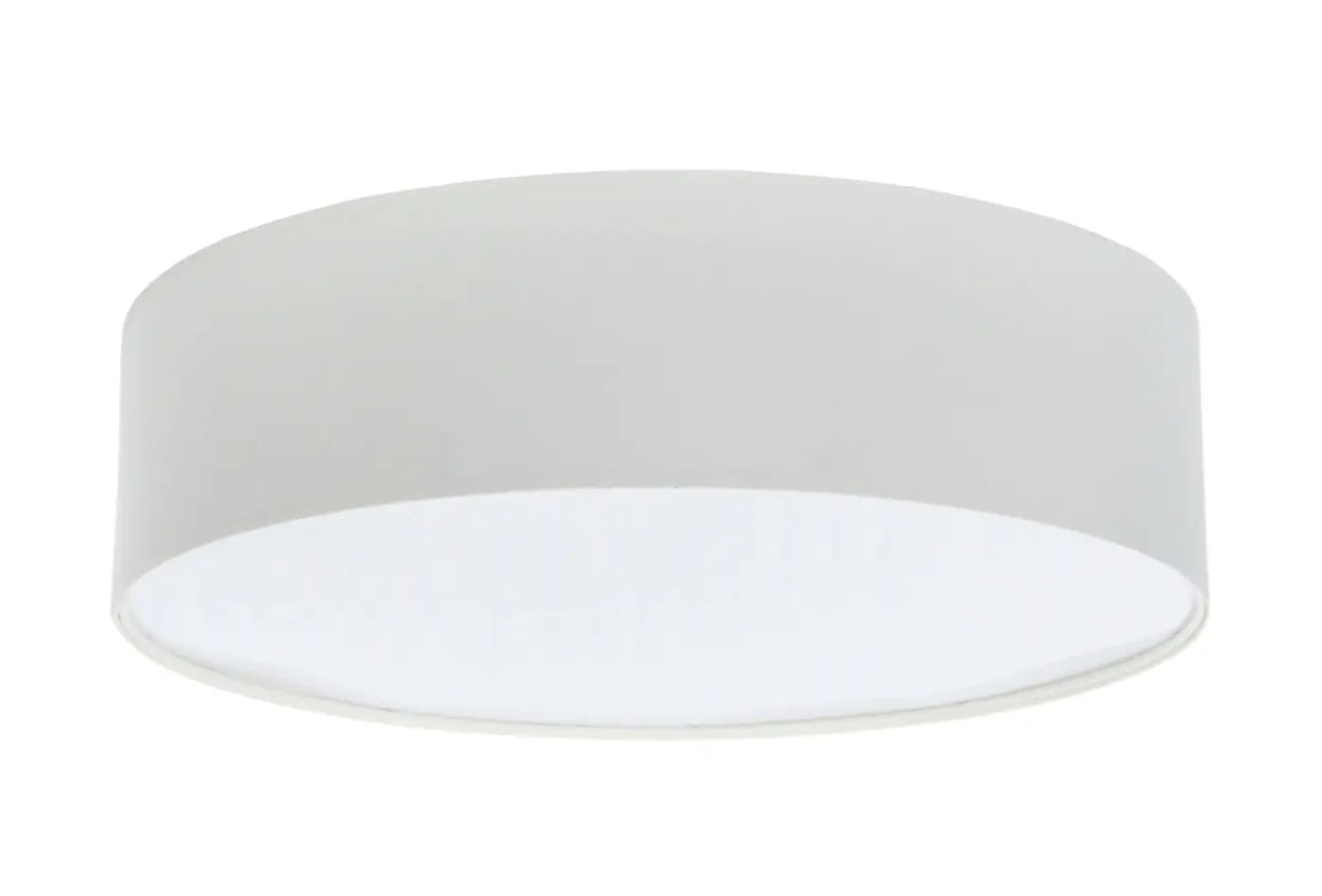 Plafonnier cylindre en tissu blanc perle, de 40 à 70 cm