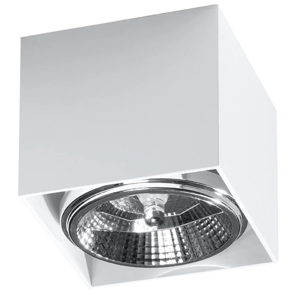 Plafonnier spot cube en aluminium blanc, en saillie, GU10