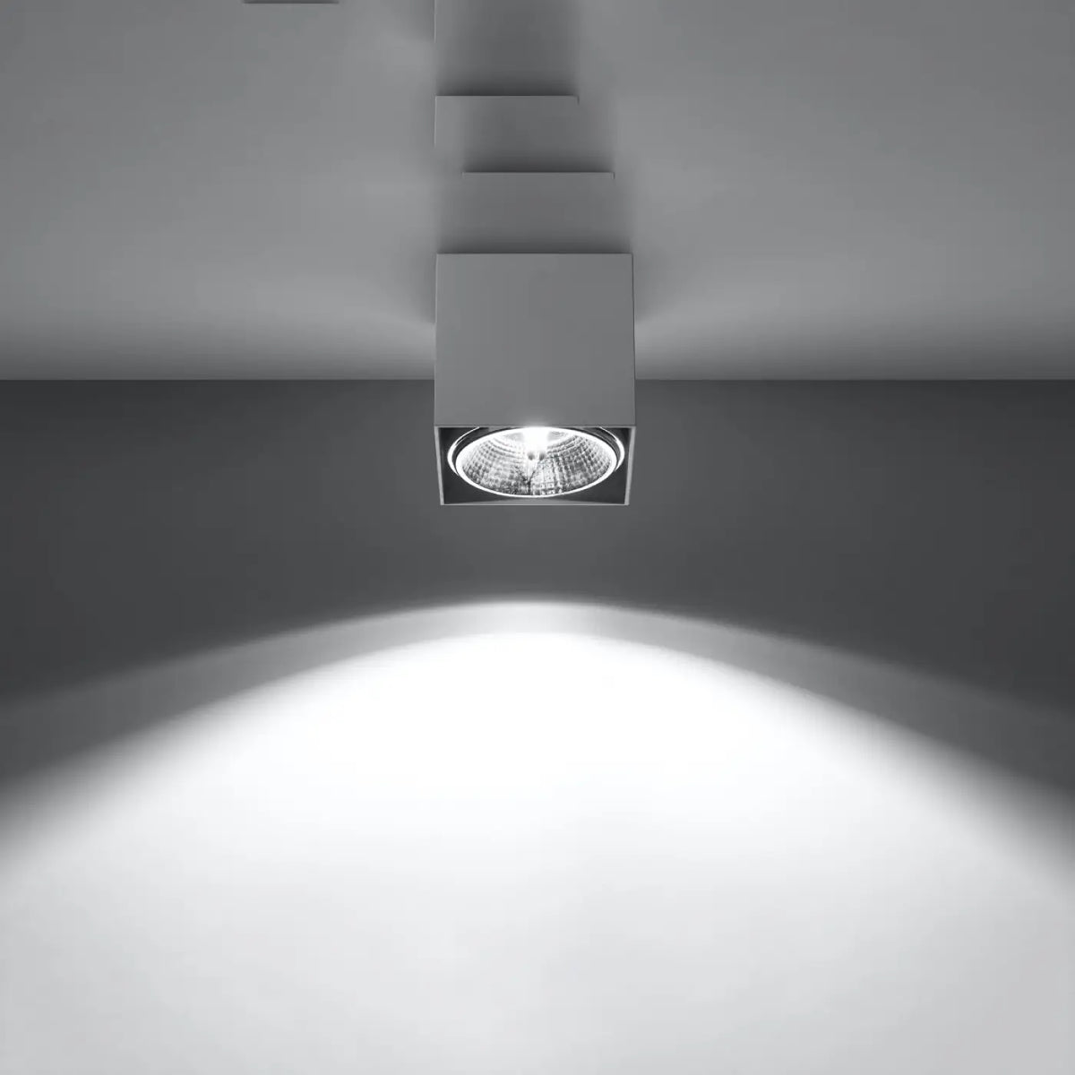 Plafonnier spot cube en aluminium blanc, en saillie, GU10